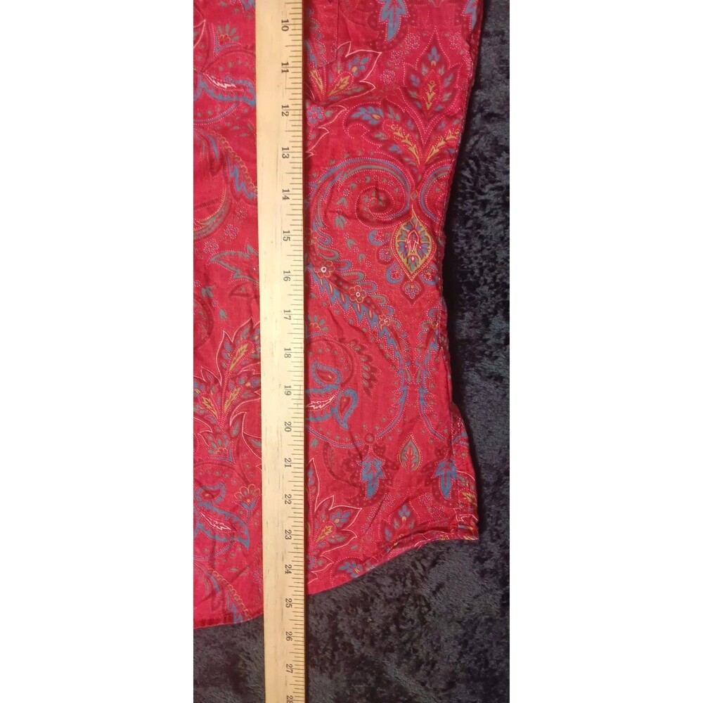 VTG Ralph Lauren Jeans Company Long Sleeve Pearl Snap Button Up M Red Paisley - Picture 9 of 12